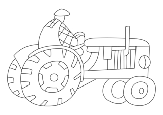 Tractor 01 - Coloreables de vehículos - Coloreables - 10doigts.com