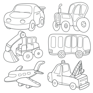 Transporte 01 - Coloreables de vehículos - Coloreables - 10doigts.com