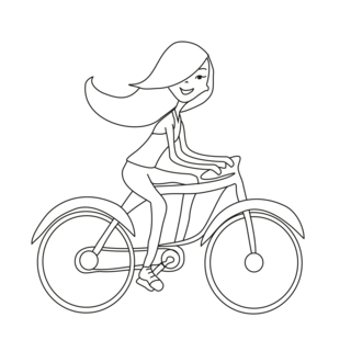 Bicicleta 02 - Coloreables de vehículos - Coloreables - 10doigts.com