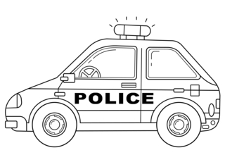 Coche de policía 01 - Coloreables de vehículos - Coloreables - 10doigts.com
