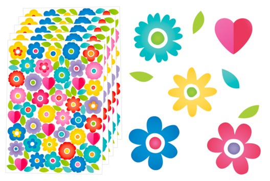 Flower and Heart Embellishments - Embellishments - 10doigts.fr