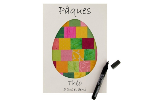 marco mosaico de Pascua - Actividades manuales DIY Pascua - 10doigts.fr