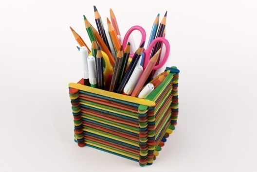Portalápices en palitos - Actividades manuales bricolajes - 10doigts.fr