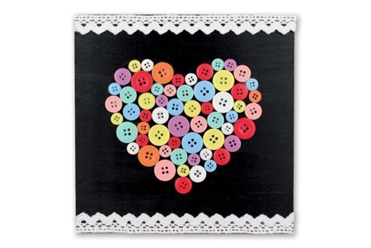 Button Heart Canvas - 0 - Mother's Day Crafts - 10doigts.com - Mother's Day Crafts - 10doigts.fr