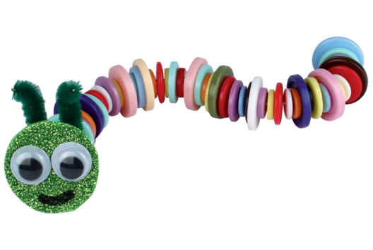 Make a Caterpillar with Buttons - 0 - Funny Characters Craft Activities: Inventing Faces and Stories - 10doigts.com - Funny Characters Craft Activities: Inventing Faces and Stories - 10doigts.fr