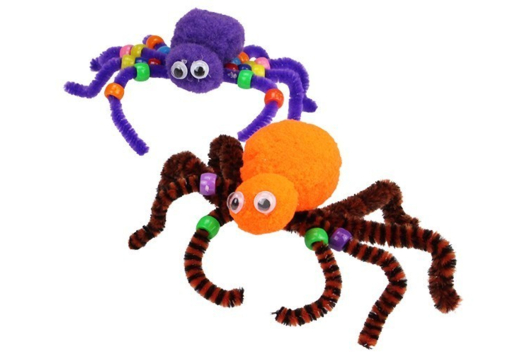 Pom Pom and Pipe Cleaner Spiders - 1 - Halloween Crafts - 10doigts.com - Halloween Crafts - 10doigts.fr