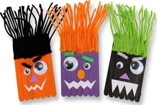 Funny Monsters on Sticks - 2 - Halloween Crafts - 10doigts.com - Halloween Crafts - 10doigts.fr - 2