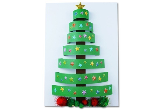 3D Christmas Tree with Paper Strips - 2 - Card Making Crafts: Our Creative Ideas for Children - 10doigts.com - Card Making Crafts: Our Creative Ideas for Children - 10doigts.fr