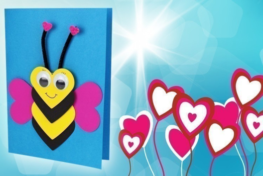 Bee Hearts Card - 0 - Mother's Day Crafts - 10doigts.com - Mother's Day Crafts - 10doigts.fr