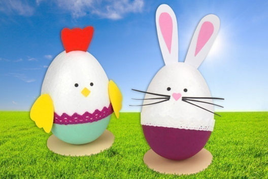 Chicken and Bunny with Styrofoam Eggs - 0 - DIY Easter Crafts - 10doigts.com - DIY Easter Crafts - 10doigts.fr
