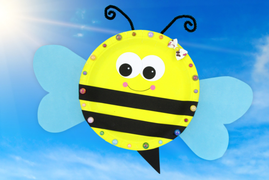 Actividad Abeja Primavera Plato Cartón - Actividades manuales Primavera - 10doigts.fr