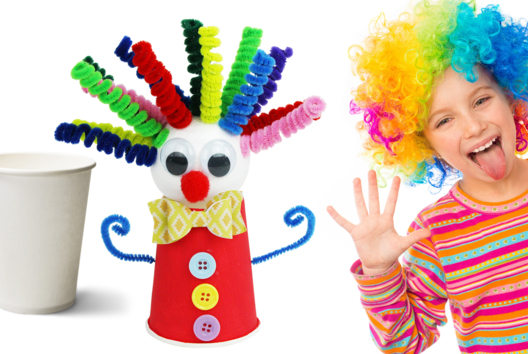 Make a Funny Clown with a Paper Cup - 1 - Carnival, Mardi Gras Crafts - 10doigts.com - Carnival, Mardi Gras Crafts - 10doigts.fr