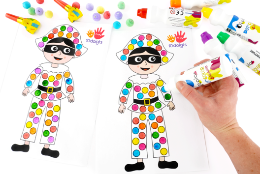 Stampable Harlequin - 1 - Carnival, Mardi Gras Crafts - 10doigts.com - Carnival, Mardi Gras Crafts - 10doigts.fr