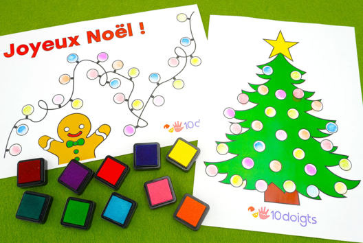 Actividad Niño Navidad Sello dedos - Actividades manuales bricolajes de Navidad - 10doigts.fr