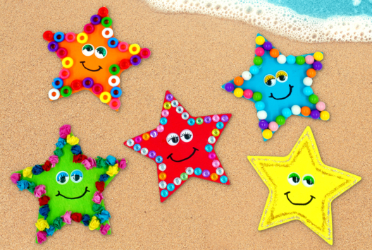 5 Ideas for Decorating a Wooden Starfish - 1 - Summer Crafts - 10doigts.com - Summer Crafts - 10doigts.fr