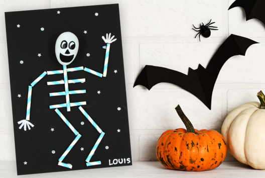 Skeleton with Cardboard Straws - 1 - Halloween Crafts - 10doigts.com - Halloween Crafts - 10doigts.fr