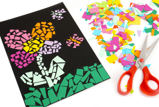 Paper Mosaic Drawing - 1 - Craft Activities for All Ages: Gluing and Folding - 10doigts.com - Craft Activities for All Ages: Gluing and Folding - 10doigts.fr