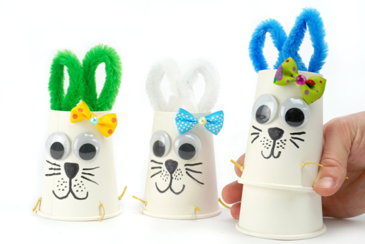 Actividad de Pascua con el Conejito Saltarín Vaso - Actividades manuales DIY Pascua - 10doigts.fr