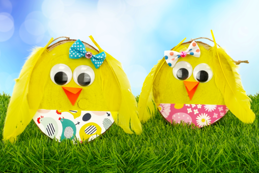 Chick with a Slice of Wood - 2 - DIY Easter Crafts - 10doigts.com - DIY Easter Crafts - 10doigts.fr - 2