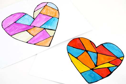 actividad pintura acuarela niño fácil - Actividades manuales San Valentín - 10doigts.fr - 2