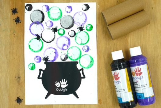 Bubble Paint: Halloween Cauldron - 4 - Halloween Crafts - 10doigts.com - Halloween Crafts - 10doigts.fr - 2