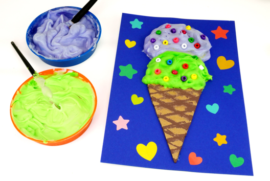 Ice Cream with Puffy Paint - 2 - Summer Crafts - 10doigts.com - Summer Crafts - 10doigts.fr - 2