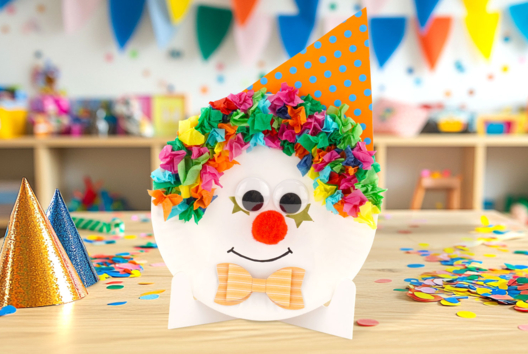 Actividades Niños Payaso Papel Seda Plato - Actividades manuales Carnaval, Martes de Carnaval - 10doigts.fr
