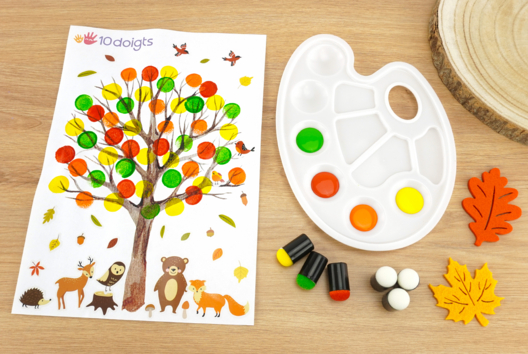 Autumn Tree Finger Stamping - 1 - Autumn Crafts - 10doigts.com - Autumn Crafts - 10doigts.fr
