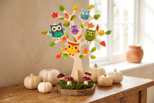 Autumn Tree with Owls DIY - Autumn Crafts - 10doigts.fr - 2