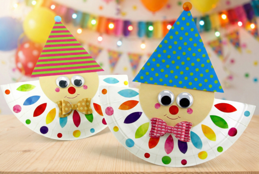 arlequín DIY niños plato de cartón - Actividades manuales Carnaval, Martes de Carnaval - 10doigts.fr