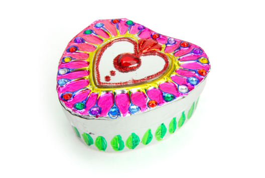 caja corazón metálico - Manualidades día de la madre - 10doigts.fr