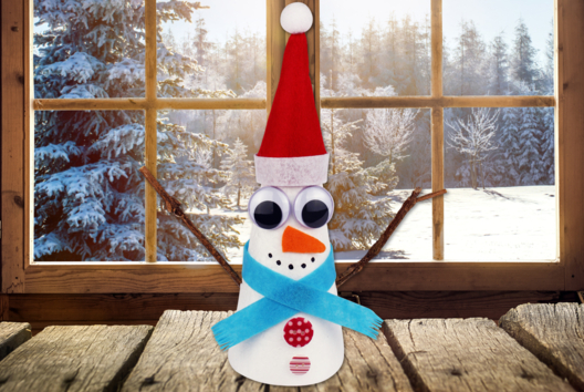 Conical Snowman - 1 - Funny Characters Craft Activities: Inventing Faces and Stories - 10doigts.com - Funny Characters Craft Activities: Inventing Faces and Stories - 10doigts.fr