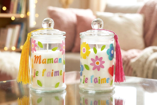 bougie fête des mères enfants DIY cadeau idéee - Mother's Day Crafts - 10doigts.fr
