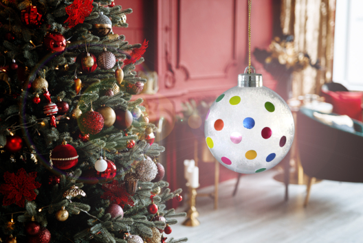 Christmas Ball with Cotton and Metallic Stickers - 1 - Christmas Crafts - 10doigts.com - Christmas Crafts - 10doigts.fr