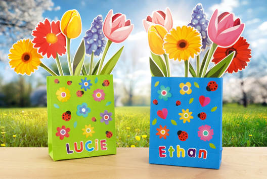 ramo de flores primavera DIY niños - Actividades manuales Primavera - 10doigts.fr