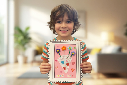 bouquet pompons enfant - Actividades manuales Día del Abuela - 10doigts.fr - 2