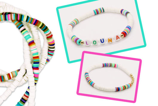 pulsera de cuentas heishi verano niños - Actividades manuales para la creación de tus joyas - 10doigts.fr - 2