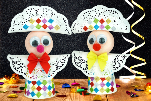 Manualidades Carnaval Arlequín Niños Vaso Mosaicos - Actividades manuales Carnaval, Martes de Carnaval - 10doigts.fr