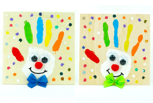 Clown Handprint Canvas - 1 - Carnival, Mardi Gras Crafts - 10doigts.com - Carnival, Mardi Gras Crafts - 10doigts.fr