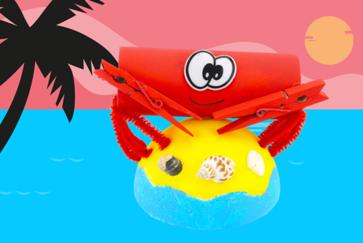 Basil the Crab on His Island - 2 - Summer Crafts - 10doigts.com - Summer Crafts - 10doigts.fr - 2