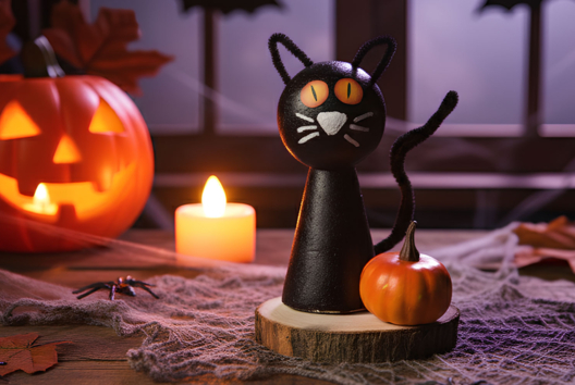Black Cat Halloween in Styrofoam - 3 - Halloween Crafts - 10doigts.com - Halloween Crafts - 10doigts.fr - 2