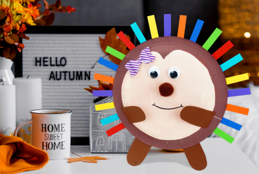 Hedgehog with a Plate and Paper Strips - 3 - Autumn Crafts - 10doigts.com - Autumn Crafts - 10doigts.fr - 2