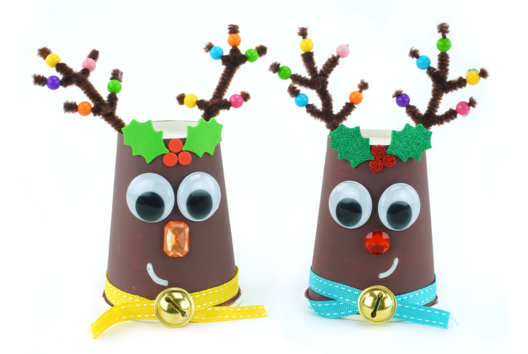 Manualidades Niños Navidad Reno Vaso - Actividades manuales personajes de Navidad - 10doigts.fr - 2