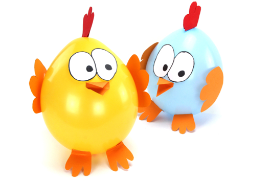 Giant Chickens with Balloons - 1 - DIY Easter Crafts - 10doigts.com - DIY Easter Crafts - 10doigts.fr