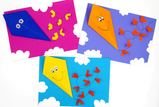 3D Paper Kites - 2 - Craft Activities for All Ages: Gluing and Folding - 10doigts.com - Craft Activities for All Ages: Gluing and Folding - 10doigts.fr - 2
