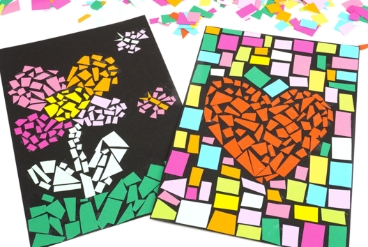 Paper Mosaic Drawing - 3 - Craft Activities for All Ages: Gluing and Folding - 10doigts.com - Craft Activities for All Ages: Gluing and Folding - 10doigts.fr - 2