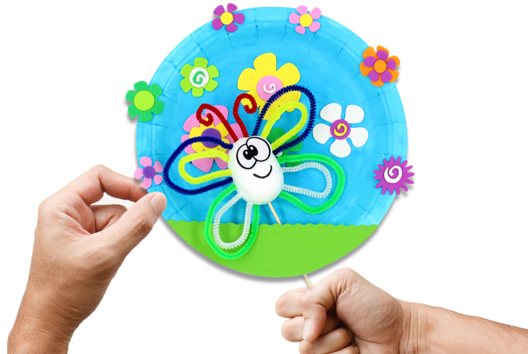 Butterfly Puppet - 1 - Arts and Crafts Activities on the Theme of Nature for Children - 10doigts.com - Arts and Crafts Activities on the Theme of Nature for Children - 10doigts.fr