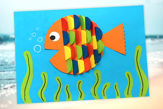 Rainbow Fish - 1 - Craft Activities for Boards - 10doigts.com - Manual Activities - Create and Decorate Large Format Boards - 10doigts.fr