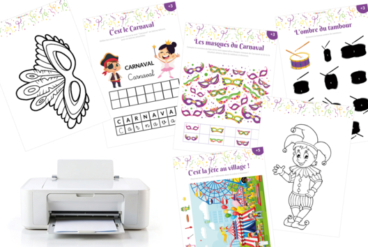 carnet de actividades de carnaval para imprimir - Actividades manuales Carnaval, Martes de Carnaval - 10doigts.fr - 2