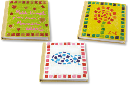 Kraft Notebooks with Mosaic Stickers - 1 - DIY Home Decor Crafts - 10doigts.com - Handicrafts Home Decor DIY - 10doigts.fr - 2